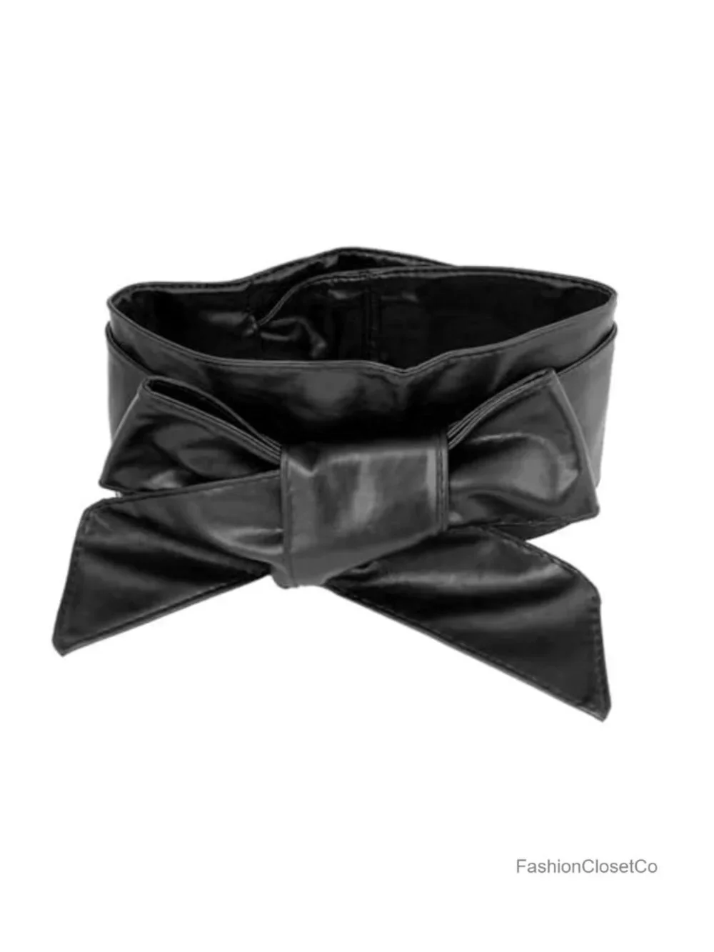 Faux Leather Self-Tie Obi Waist Belt for Women - Wrap Around Bowknot 2.1m